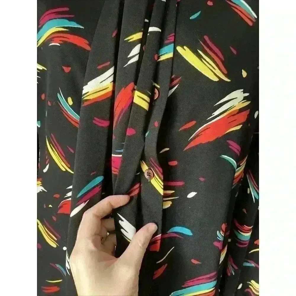 Vintage Long Sleeve Top Cos Cob Size Small? Super Cool Splash Of Color - Picture 3 of 9